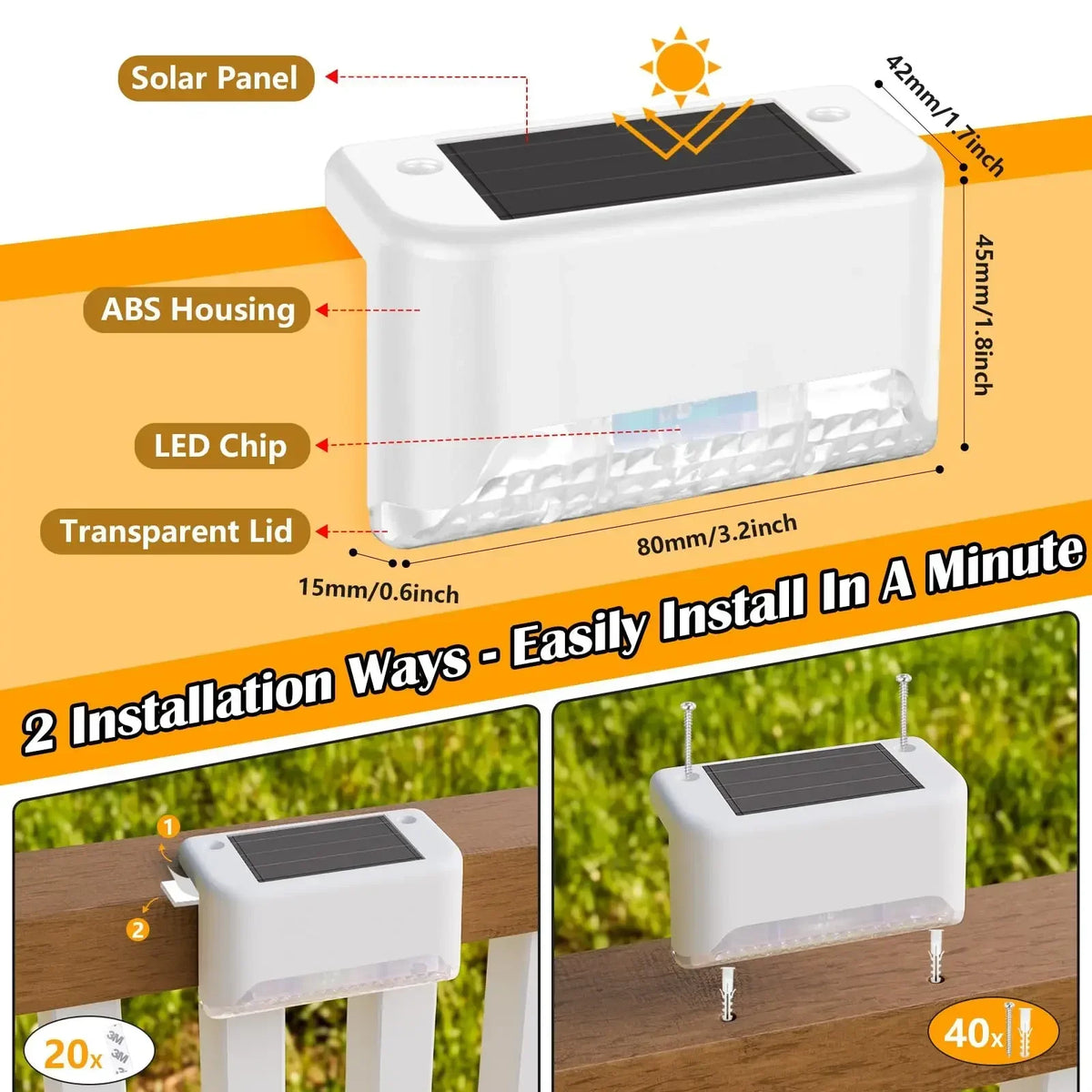 Zeyra LumaPath™ Solar Deck Lights - Minha loja